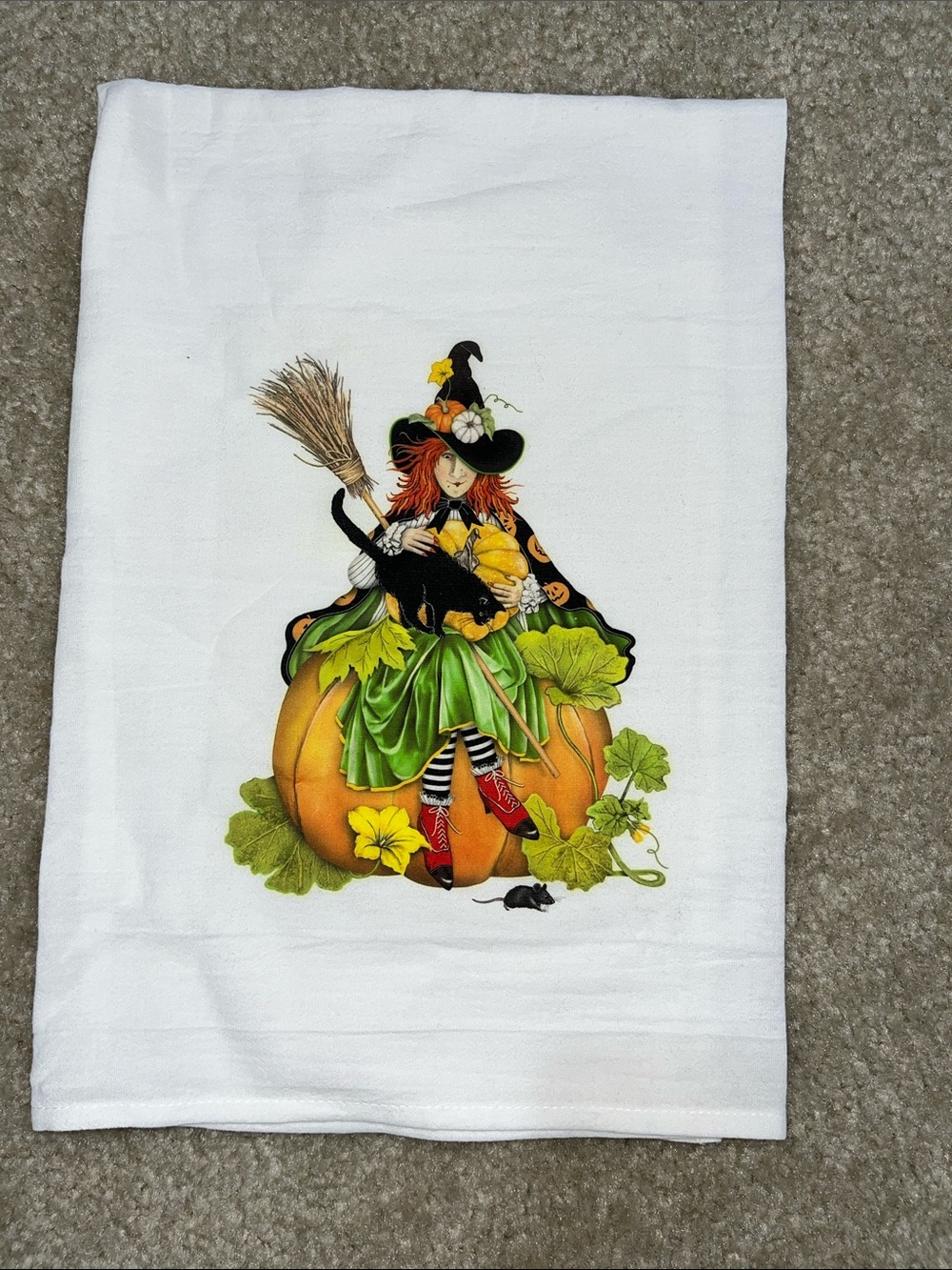 Mary Lake-Thompson Halloween Witch Pumpkin Kitchen Towel